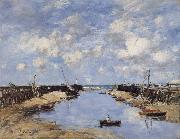 Eugene Boudin The Entrance to Trouville Harbour oil painting artist